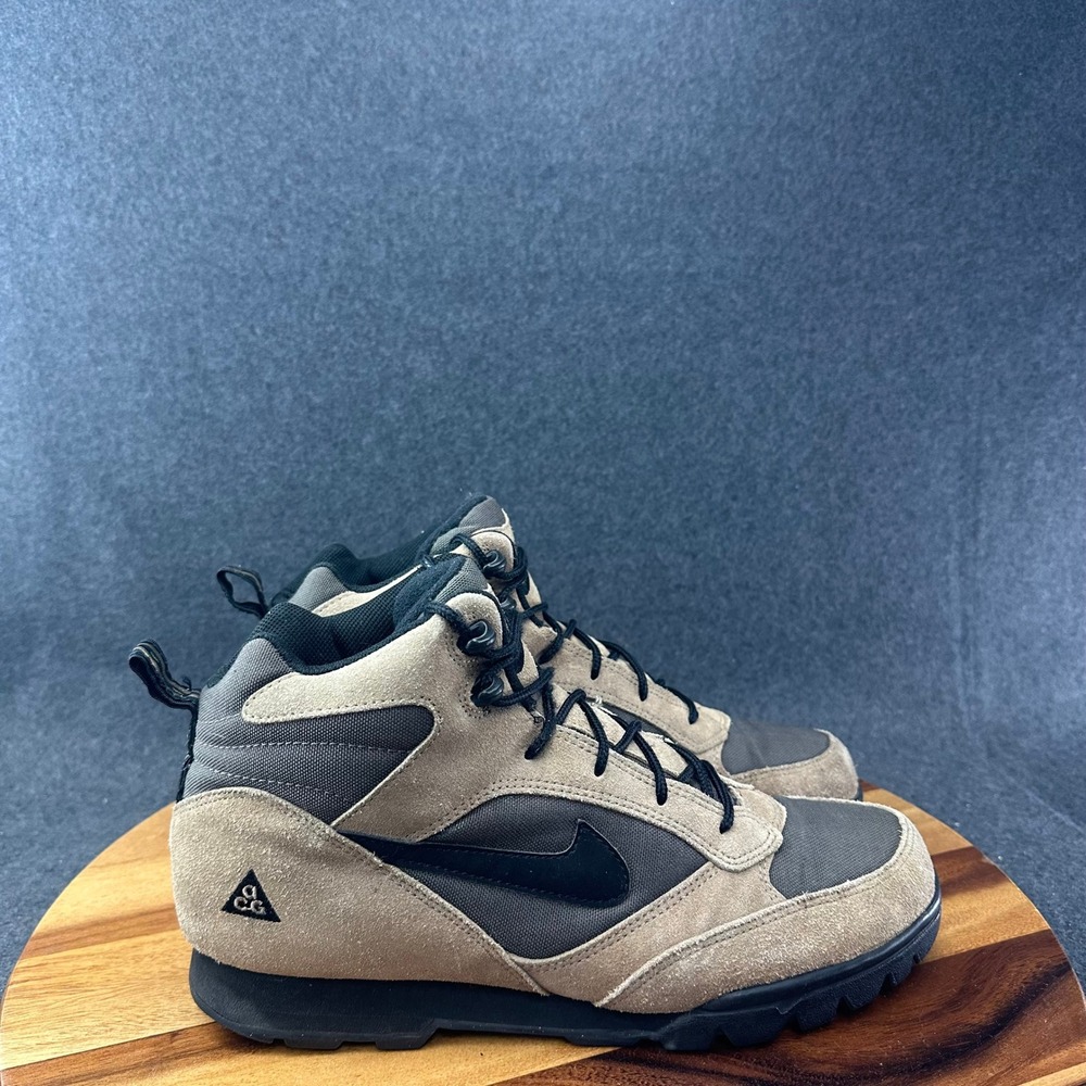 Vtg Nike ACG Mens Hiking Boots Tan Brown Suede Mid Top 941202-IA Size 12